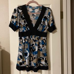 Charlotte Russe Geometric Floral Print Knit Tunic